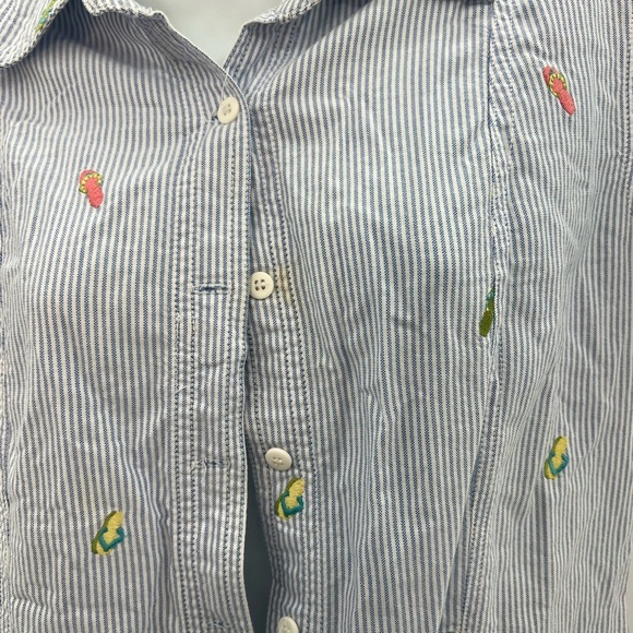 J.G. Hook Women’s Short Sleeve Button-Up Dress Flip-Flop Embroidery (Pre-Loved) - Picture 7 of 13
